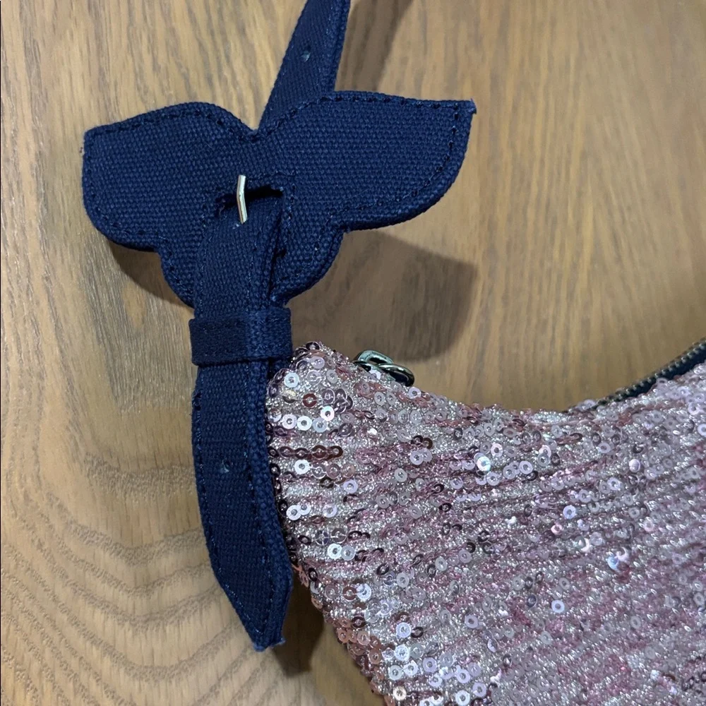 Vineyard Vines girls Pink and Navy Sequin Whale Bag purse - Picture 4 of 6